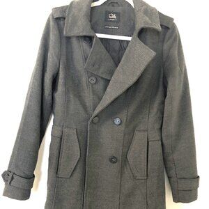 ClockHouse Winter Coat Women Size Small Grey Double Breasted Pea Coat